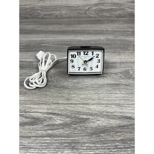Westclox Dialite E54/55 Black Vintage Alarm Clock - Tested/Working